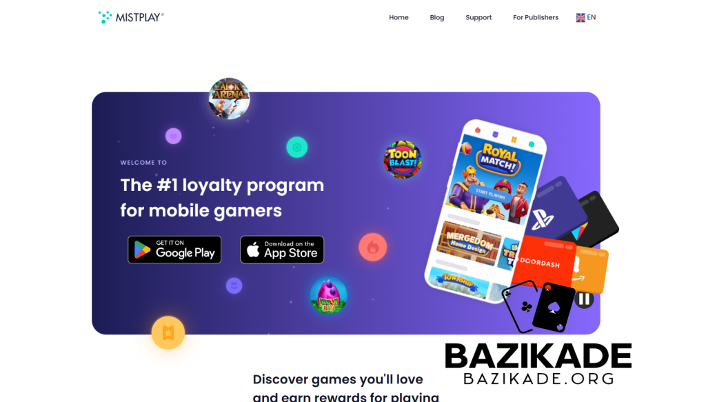 کسب درآمد از بازی موبایل - صفحه اصلی Mistplay