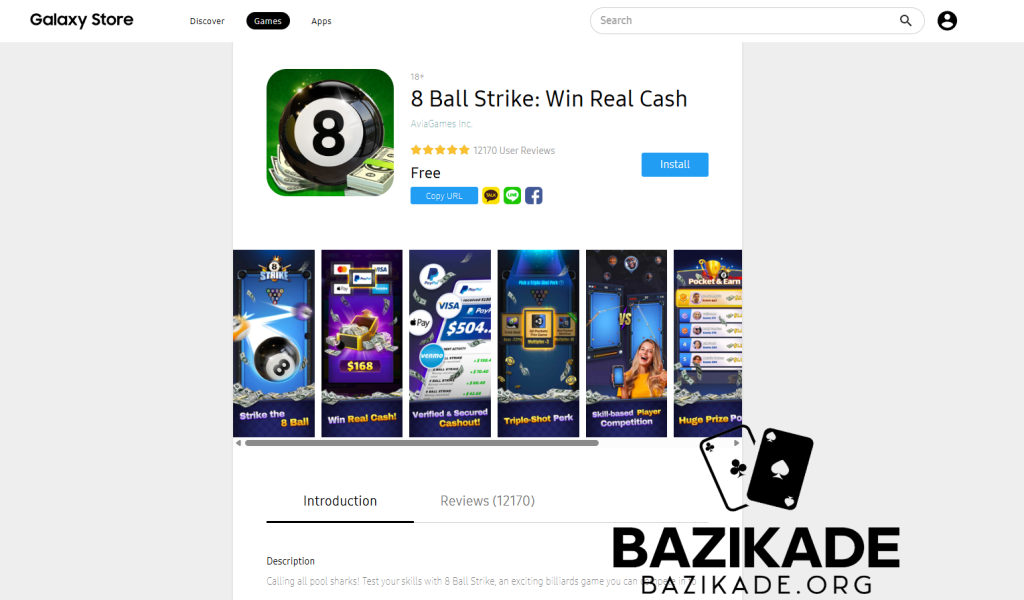 کسب درآمد از بازی موبایل - صفحه اصلی 8 Ball Strike