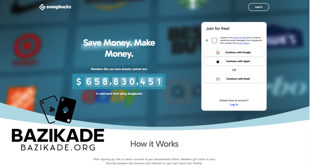 کسب درآمد از بازی موبایل - صفحه اصلی Swagbucks